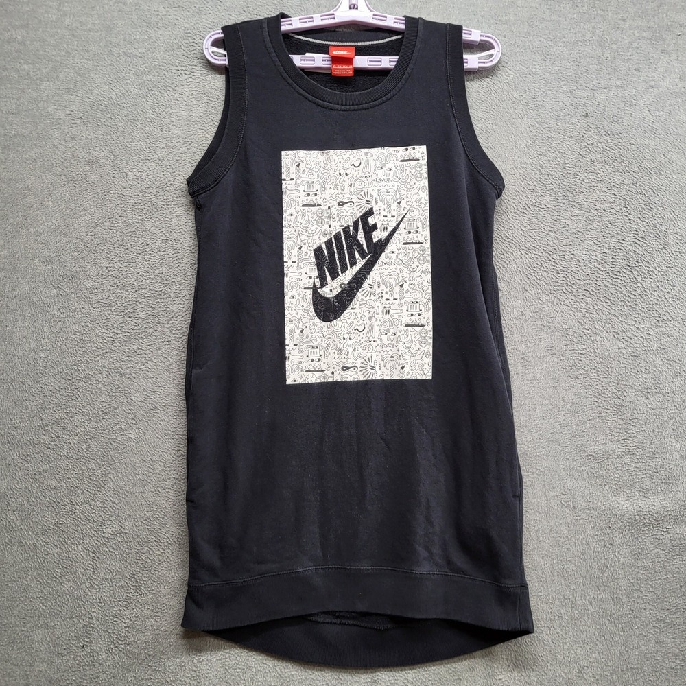 Nike Women Dress XS Black Tank Logo Sleeveless Pullover
